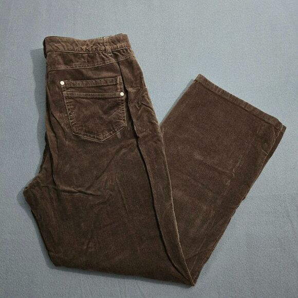 Erika Women 14 Brown Daria Corduroy Jeans Straight Leg High Rise - Picture 2 of 14
